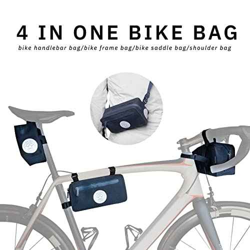 Bike Handlebar Bag | Bicycle Front Bag | Bike Frame Bag | Shoulder Bag | Waterproof Lightweight Storage for Biking, Cycling, and Scooters | Designer Bike Accessories and Mountain Bike Accessories