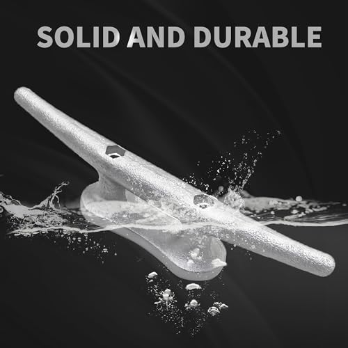 Galvanized Steel Dock Cleats 8 Inch - Silver 4 Pack Marine Rope Tie-Downs