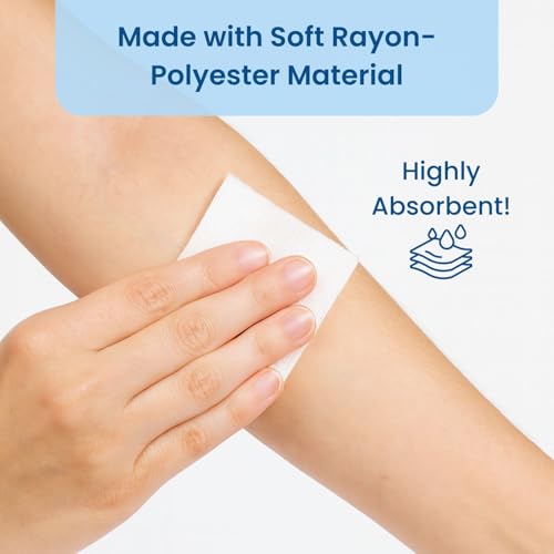 HCS Non-Woven 4x4 Gauze Pads - Non-Sterile, 4-Ply (200-Count) - Highly Absorbent, Low-Linting Squares - Gauze Sponges 4x4, Large - Medical Supplies, Wound Care, First Aid, Surgical Use, Dental