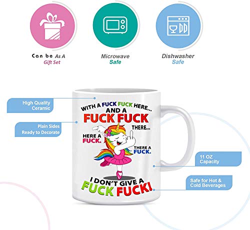 Funny Heart Handle Coffee Mug - 11oz Ceramic Gift for Women, Men, Lovers, Birthday