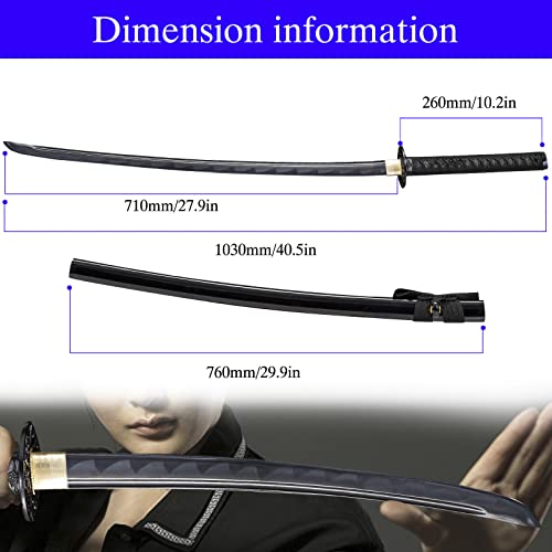 Full Tang Handmade Black Katana Sword for Collection & Display