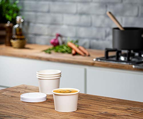 8 oz. Disposable Paper Food Containers with Vented Lids - Pack of 25