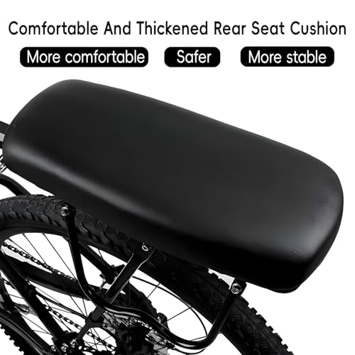 Thickened Bike Seat Pad ? Manned Rear Bike Seat Cushion, Kids Bike Seat Cushion for Comfortable Rides, Screw-Mounted Bicycle Saddle, Ebike Seats for Long Journeys