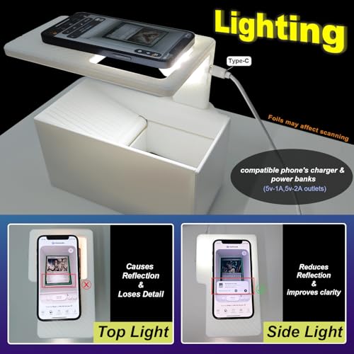 Scanstand for Standard Size Trading Cards - MTG Card Scanner with LED Light - White (Variation of THIS listing)