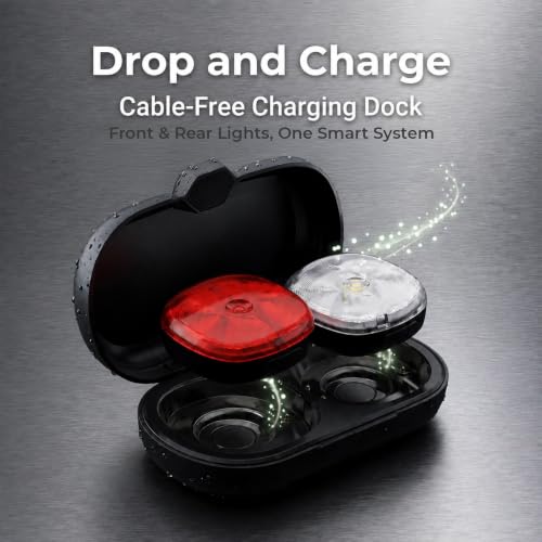 Bike Light Set with USB-C Charging Case Front and Rear - 5 Modes, Waterproof