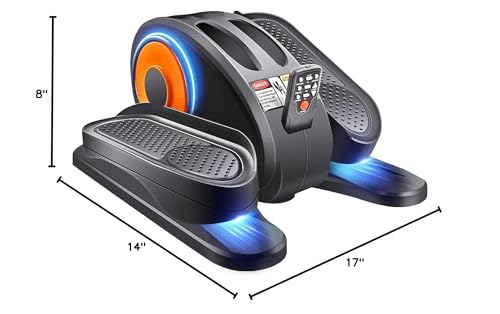 ESL Under Desk Elliptical - Portable Leg Exerciser for Seniors, Compact Seated Elliptical with Remote Control, LCD Display Electric Elliptical Trainers for Home, Ellipse Leg Exerciser as Seen on TV