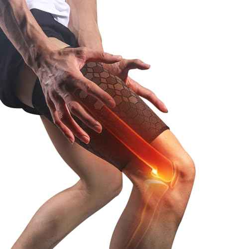YIKANGHENG Thigh Brace Belt, High Elastic Nylon Thigh Supports Compression Sleeve for Men and Women Running, Balls, Exercise and Sports (Large)