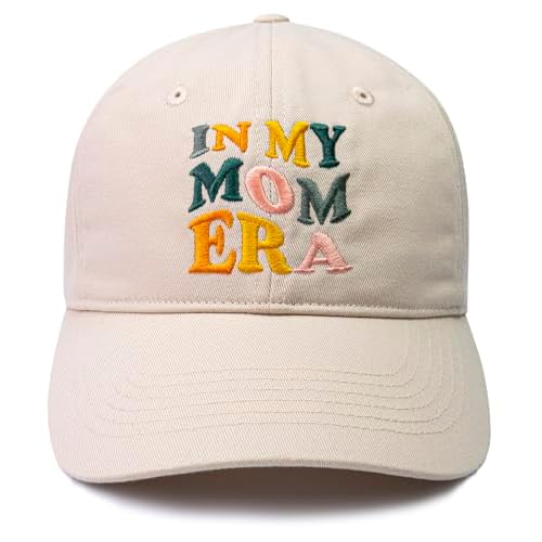 in My Mom Era Hat, Hat Mother's Day Birthday Gifts for Mom from Daughter Son, Embroidered Baseball Hats for Women Cream