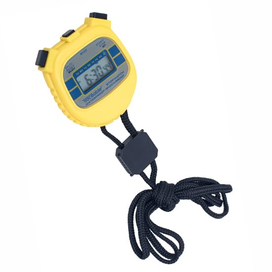 Traceable Water-Resistant/Shock-Resistant Stopwatch with Calibration; Yellow