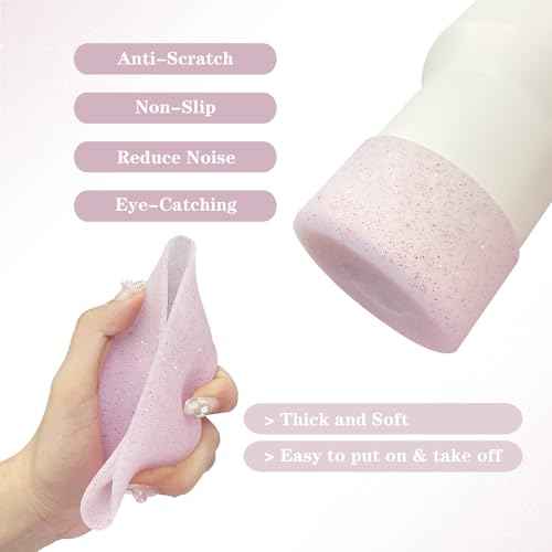 WORBSS Glitter Silicone Boot for Stanley Tumbler 20 30 40oz & Hydro Flask 18-24oz, 2.85-3.0 inch Anti Slip Bottom Cover Bumper Sleeve Accessories for Water Sport Bottles Personalized Identification
