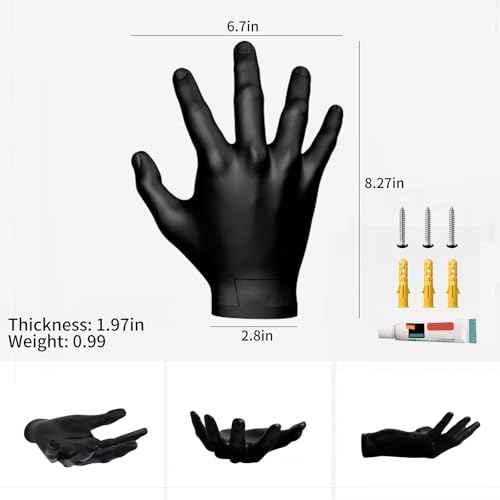 Basketball Holder, Hand Sculpture Ball Holder Wall Mount Art Decor Stand Basketball Storage Rack Organizer Display Case Man Cave for Football Soccer Gifts for Him Men Boys Gamers