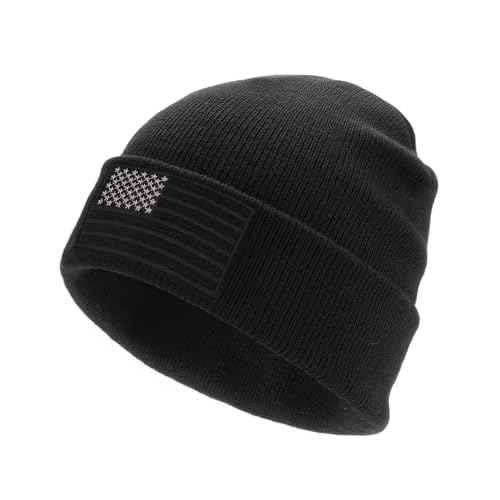 FURTALK American Flag Embroidered Beanie for Men Women Winter Hat Knitted Unisex Skull Cap