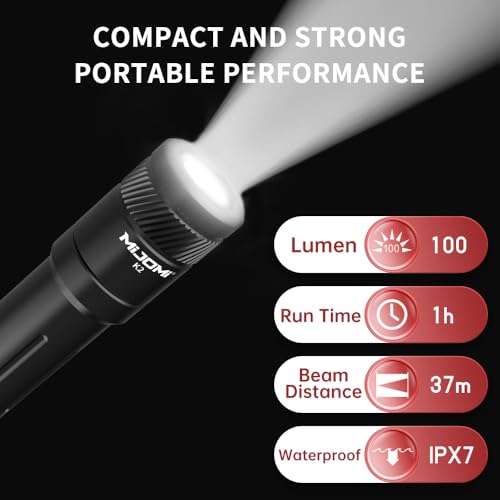 EDC Keychain Flashlight,100 High Lumen K2 Mini LED Light with AAA Battery, IPX7 Waterpoof Portable Small Light for Night Emergency etc.(Black)