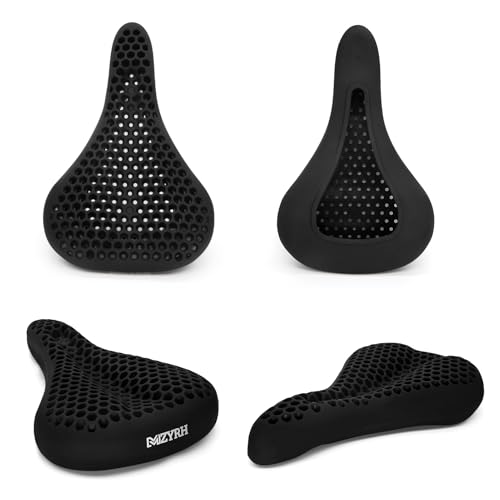 MZYRH Bike Seat Cushion,Gel Padded Bike Seat Cover for Men & Women,Soft Bike Saddle Cover Compatible with Mountain Road Cycling Bike, Outdoor & Indoor