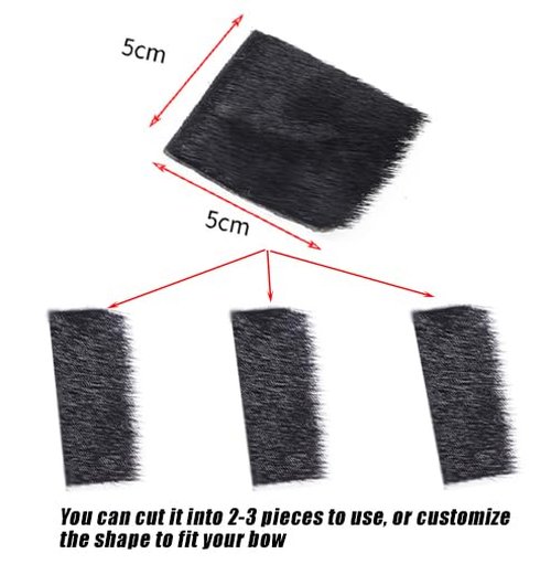 SPG Archery Hair Arrow Rest - 4 PACKS All-natural Fur Adhesive Shelf Rests Leather Plates STICK-ON Traditional Bow Rest for Longbow Recurve Bow Outdoor Hunting Shooting Practice (Black)