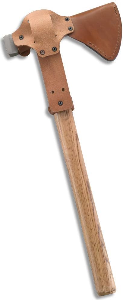 CRKT Woods Chogan Tomahawk Sheath: Full Grained Leather, Multiple Snaps, Belt Loops for Secure Carry of T-Hawk, for Use 2730 D2730