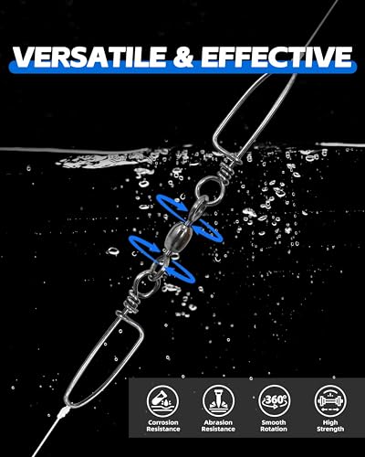 75lb Double Snap Swivels Stainless Steel Saltwater Fishing Tackle Connector