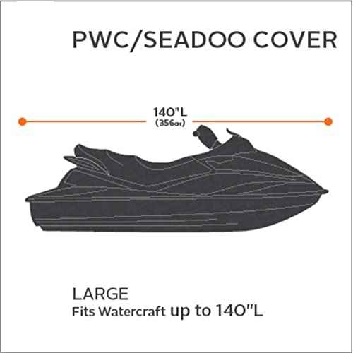 Classic Accessories Stellex Personal Watercraft Cover, Fits Personal Watercrafts 140" L, Trailerable Boat Cover with Polyester Fade-Resistant Fabric, Large
