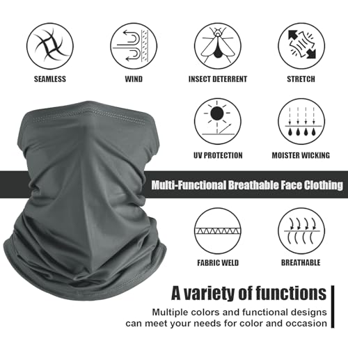 Geyoga 6 Pieces Summer UV Protection Cooling Neck Gaiter Face Clothing Neck Gaiter Mask Scarf Sunscreen Breathable Bandana