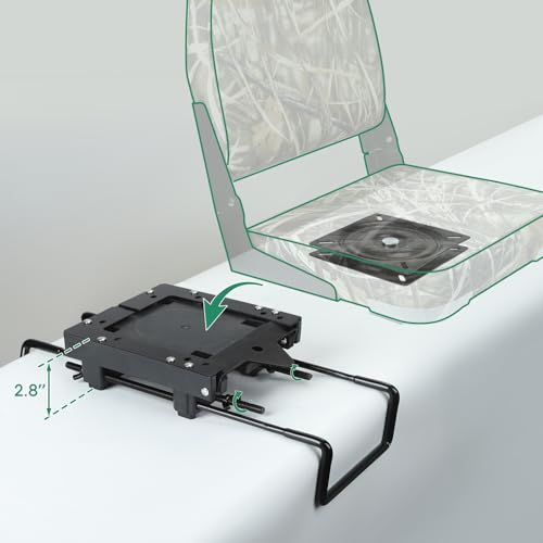 Boat Seat Mount Clamp On Base with Quick Release 360° Swivel