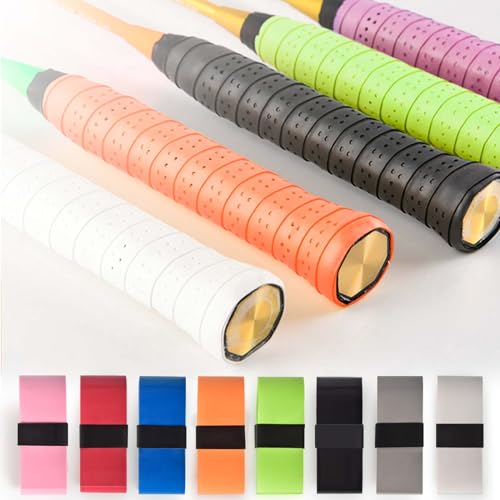 8 Pack Tennis Racket Grip Tape Overgrips Anti Slip Breathable PU Wraps