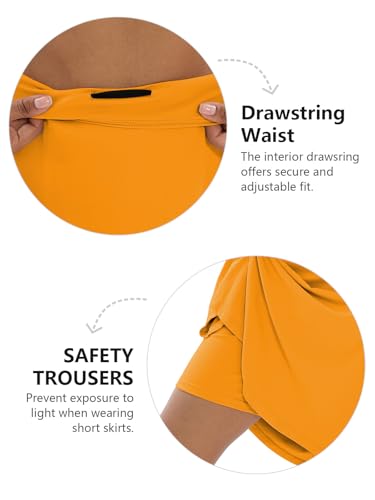 CZRLHYT Women's High Waisted Skorts for Workout Activewear 2 Pieces - Yellow & White, X-Large