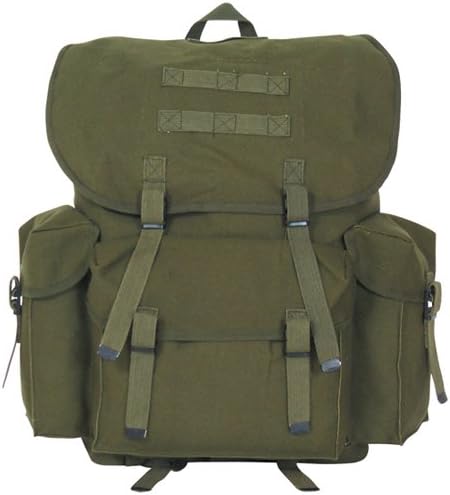 Fox Outdoor Products NATO Style Rucksack - Classic Multi-Pocket Versatile Backpack with Modular Webbing & Storm Flap Closure