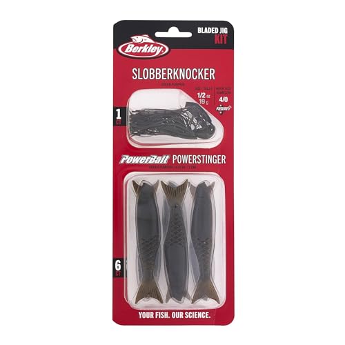 Bass Fishing Jig and Soft Plastic Bait Kit - Green Pumpkin 1/2 oz