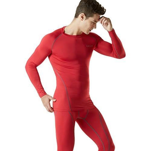 TSLA Men's Thermal Long Sleeve Compression Shirts, Athletic Base Layer Top, Winter Gear Running T-Shirt