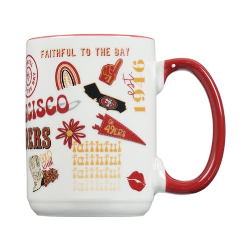 15oz Team Spirit Mug - San Francisco 49ers Officially Licensed, Game Day Coffee Cup - Spirit Mug Variation