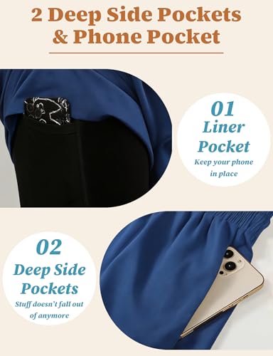 Men's Swim Shorts with Compression Liner - 7 Inch Inseam Quick Dry Board Shorts - Blue Medium