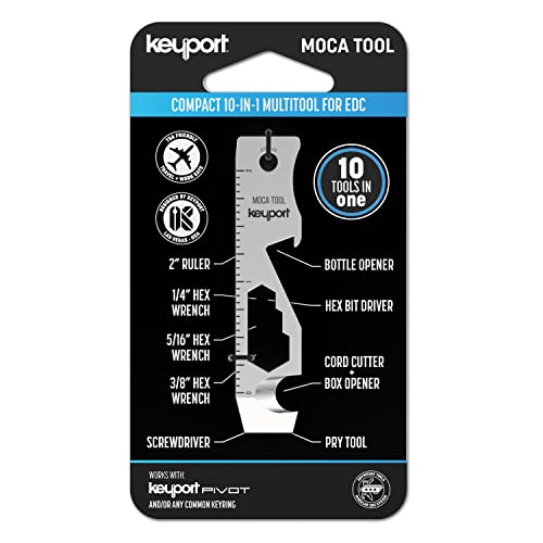 Keyport MOCA 10-in-1 Flat Keychain Multitool - Stainless Steel