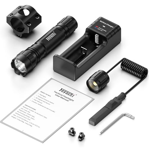 Black Feyachi FL22 Tactical 1200 Lumens LED Flashlight with M Lock Mount & Pressure Switch