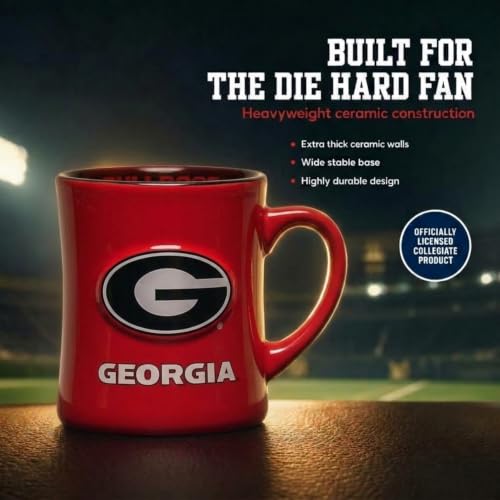 Georgia Bulldogs 16oz Relief Ceramic Mug with Official Logo - Variation of Georgia