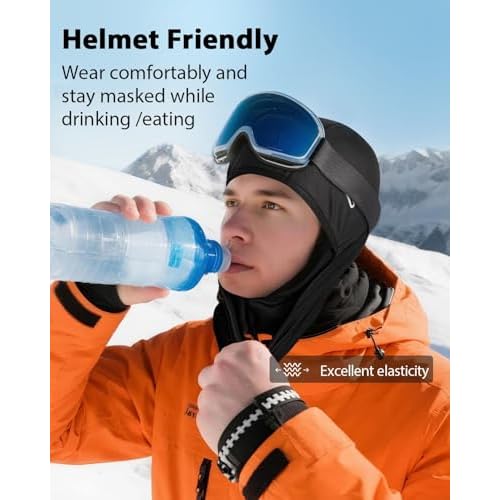 RIGWARL Winter Balaclava Ski Mask for Men Women, Windproof Thermal Fleece Face Cover with Movable Design & Glasses Holes, Warm Neck Hood Gifts for Cold Weather Skiing, Cycling, Running, Outdoor Work