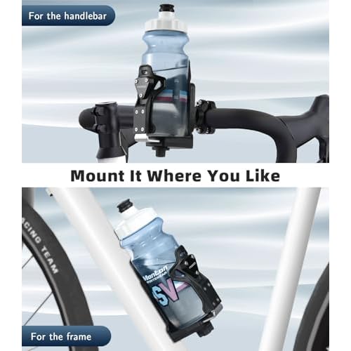 MoKo Bike Water Bottle Holder, Adjustable Bike Water Bottle Cage for 1.9-3.6" Diameter Bottle, for Handlebar & Frame, Motorcycle Cup Holder with Screw Tool, for Bicycle/Stroller/Scooter/Wheelchair/ATV