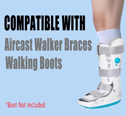 Walking Boot Socks 2 Pairs Extra Wide Knee High Cast Liners for Swollen Feet