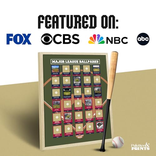 12x16 Framed Baseball Stadium Scratch Off Poster - All 30 MLB Ballparks