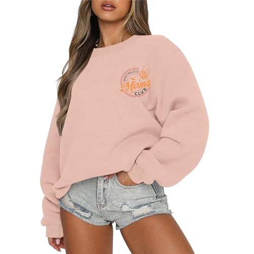 Overstimulated Moms Club Sweatshirt for Women: Mom Sweatshirts Crewneck Mama shirts Oversized Pullover Tops