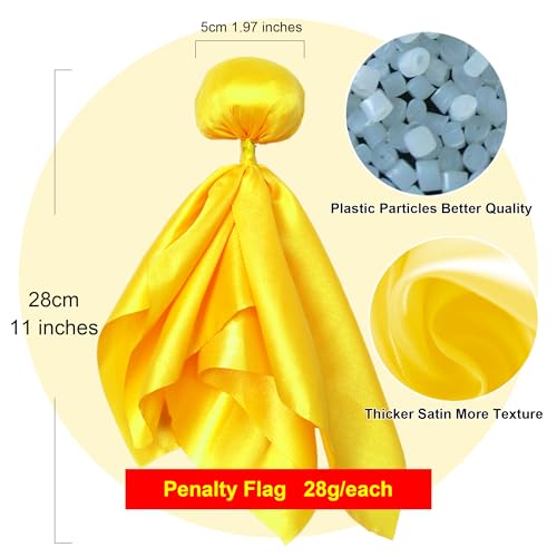16 Pack Yellow Penalty Flags for Football and Lacrosse Referee Games