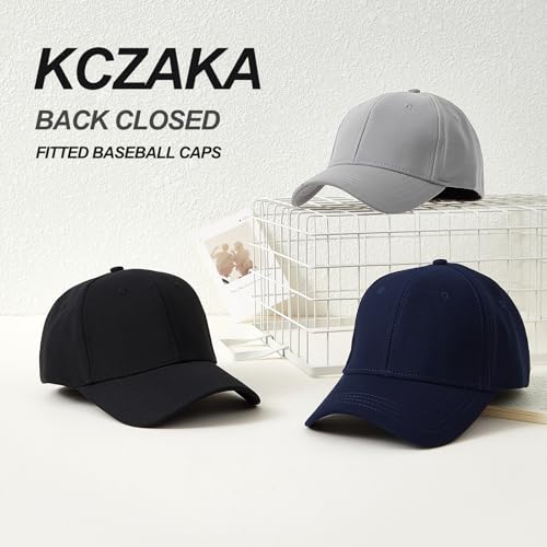 6 Panel Stretch Full Closed Baseball Caps Men's Blank Fitted Cap Curved Brim Elastic Closed Back Hat Q2426