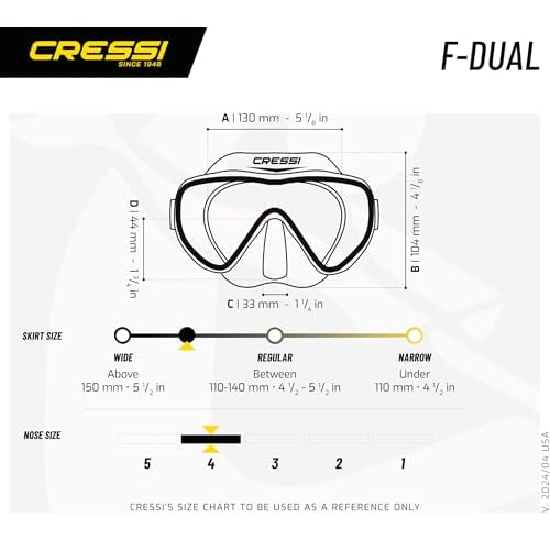 Cressi Single Lens Frameless Scuba Mask for Good Visibility | F-Dual: Designed in Italy