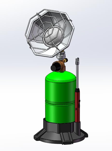 2-IN-1 6200BTU Portable Propane Camping Heater with Cup Holderr & Cylinder Base, Patio Heater Cordless 1lb Small Propane Gas Tank Holder,Tent Garage Fishing (Fuel not included)