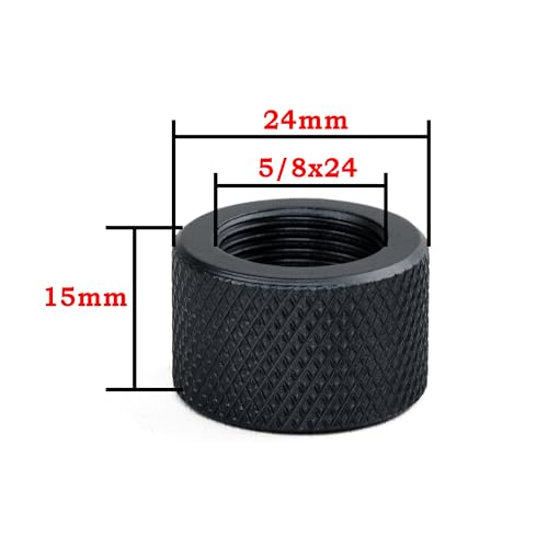 5/8 inch x24 Thread Protector Steel w/ 5/8 inch x24 Crush Washe (5/8x24-Black)