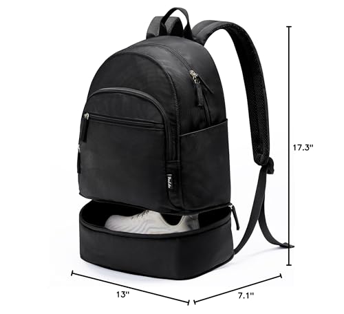 Uselike Gym Backpack for Women Small Gym bag with Expandable Shoe Compartment Waterproof Travel Backpack 26L