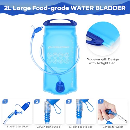Black Hydration Backpack with 2L Water Bladder - Lightweight Running Vest
