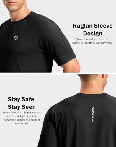 Men's Athletic Workout T-Shirts - Moisture Wicking Running Shirt, XX-Large Tall, Black