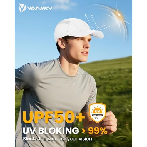Quick-Dry Running Hat for Men & Women Cooling Hat UPF 50+ Thin Baseball Cap Lightweight Breathable Mesh Sport Hats
