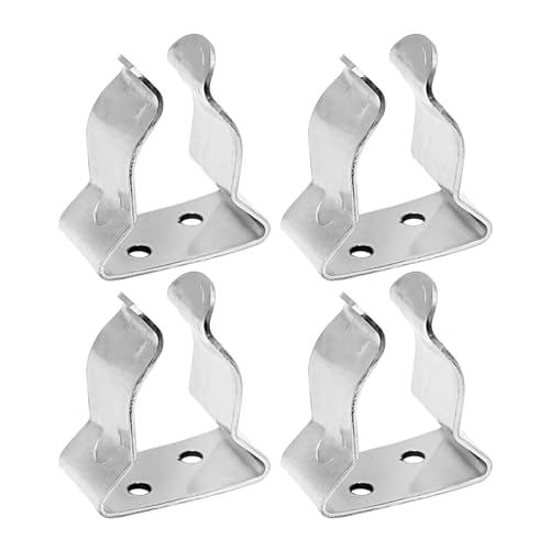 Small Stainless Steel Boat Hook Spring Clamp Holder - Silver, 4 Pack
