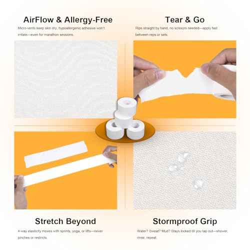 Athletic Tape,2 Pack White Cotton Elastic Sports Tape,Very Strong Easy Tear No Sticky Residue Tape for Ankle, Wrist, and Injury Taping,Suitable for Climbing, Basketball,Boxing£¨1.5in*10yd£©